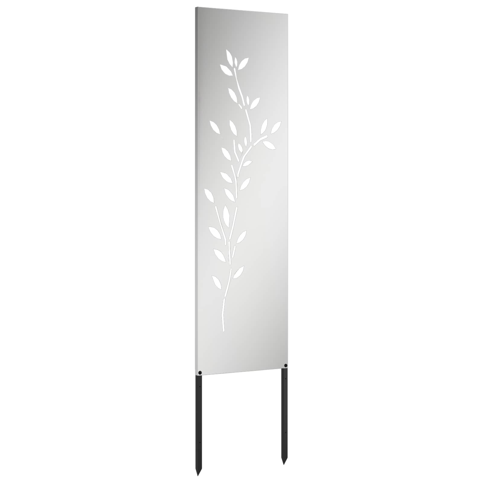 Garten Sichtschutz-Leinwand Silber 32 x 140 cm Verzinkter Stahl