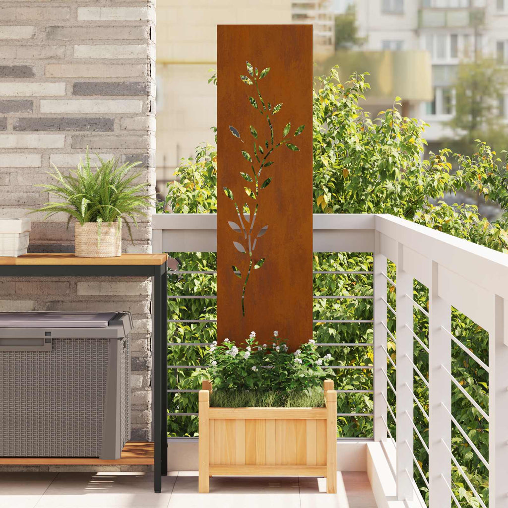Garten Sichtschutz-Leinwand Rostig 32 x 140 cm Wetterfeststahl