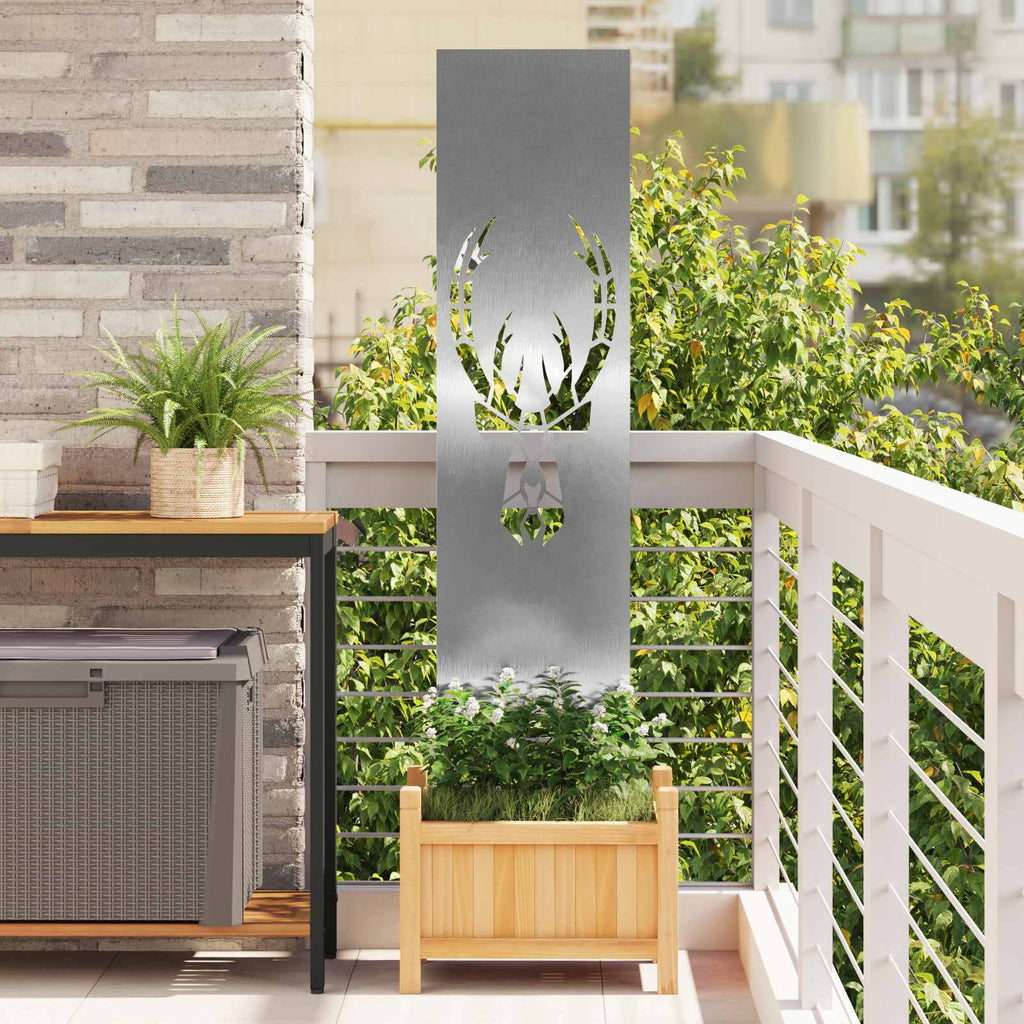 Garten Sichtschutz-Leinwand Silber 32 x 140 cm Edelstahl
