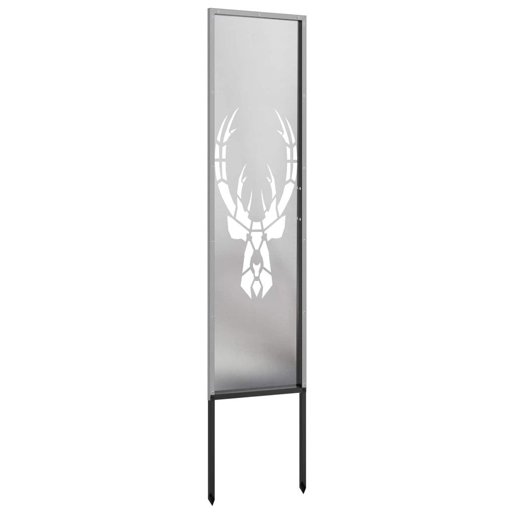 Garten Sichtschutz-Leinwand Silber 32 x 140 cm Edelstahl