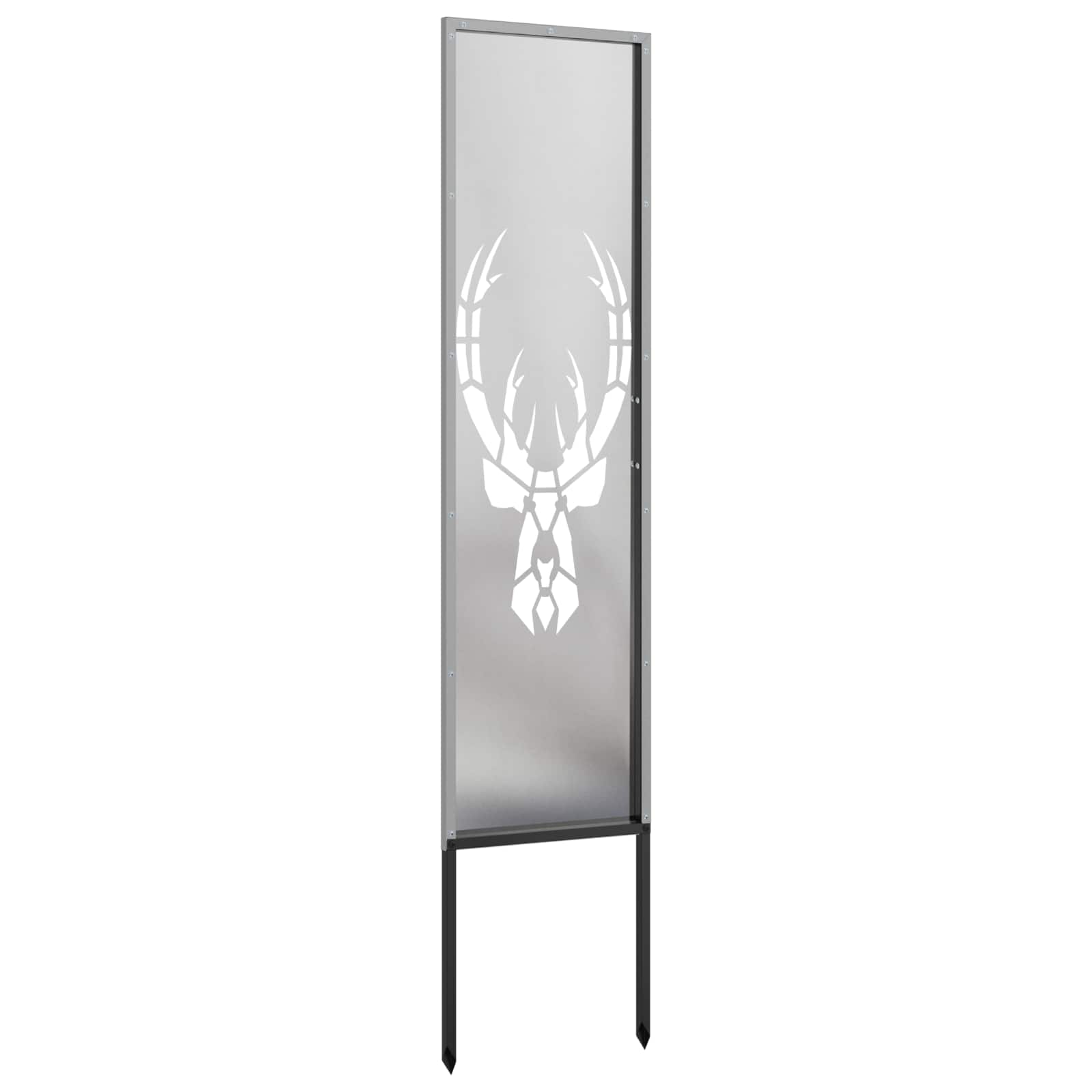 Garten Sichtschutz-Leinwand Silber 32 x 140 cm Edelstahl