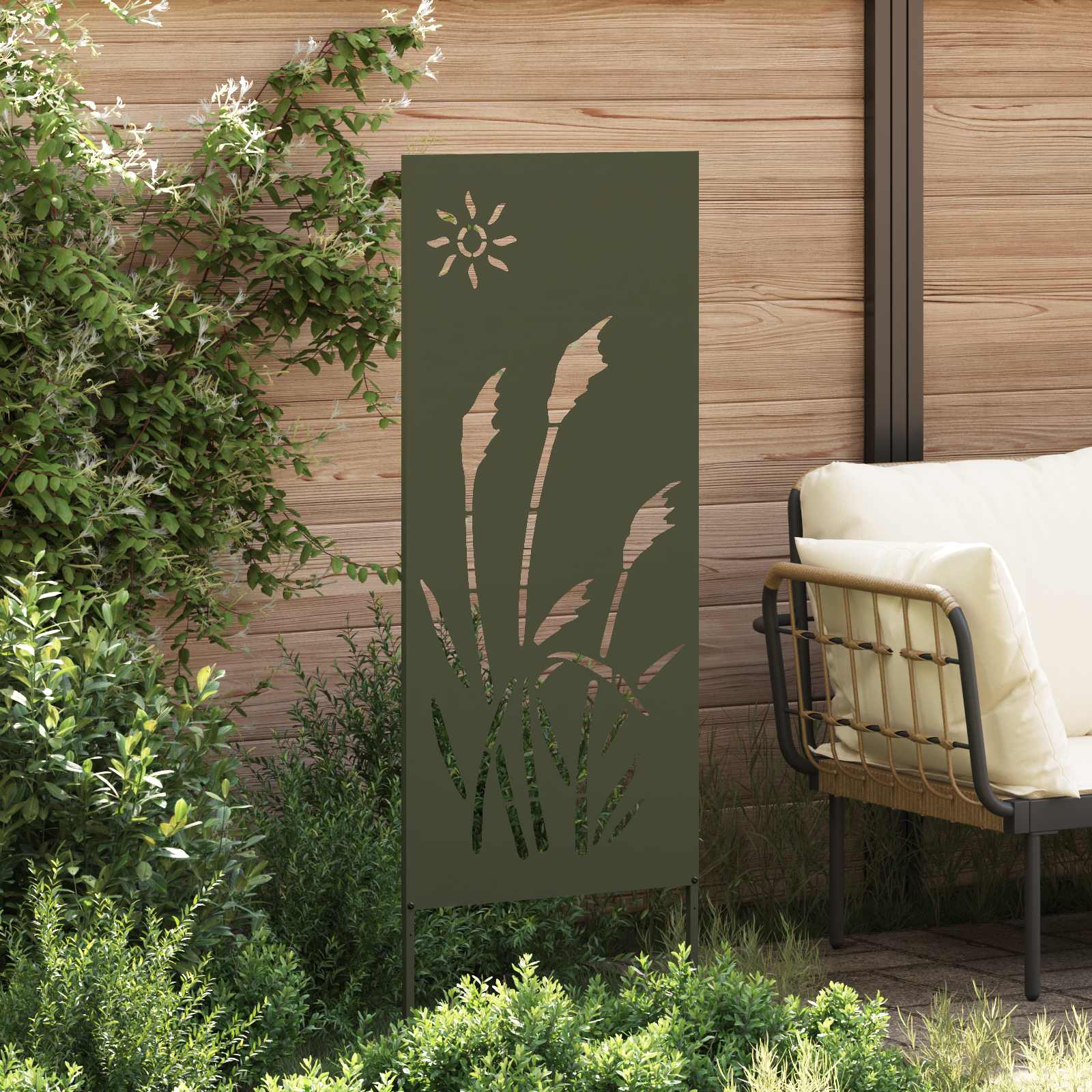 Garten Sichtschutz-Leinwand Olivgrün 50 x 140 cm