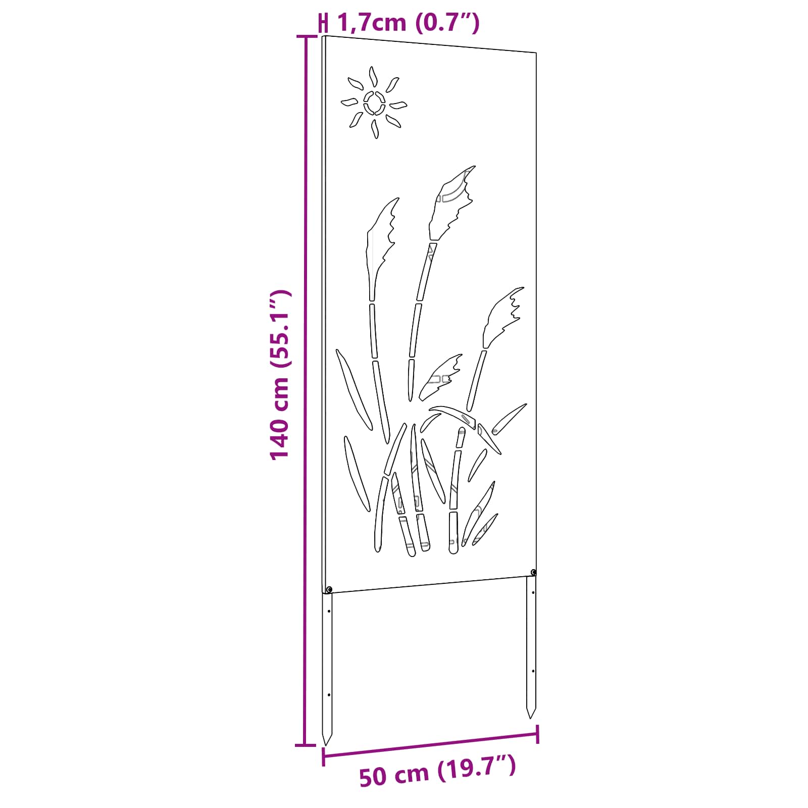 Garten Sichtschutz-Leinwand Olivgrün 50 x 140 cm