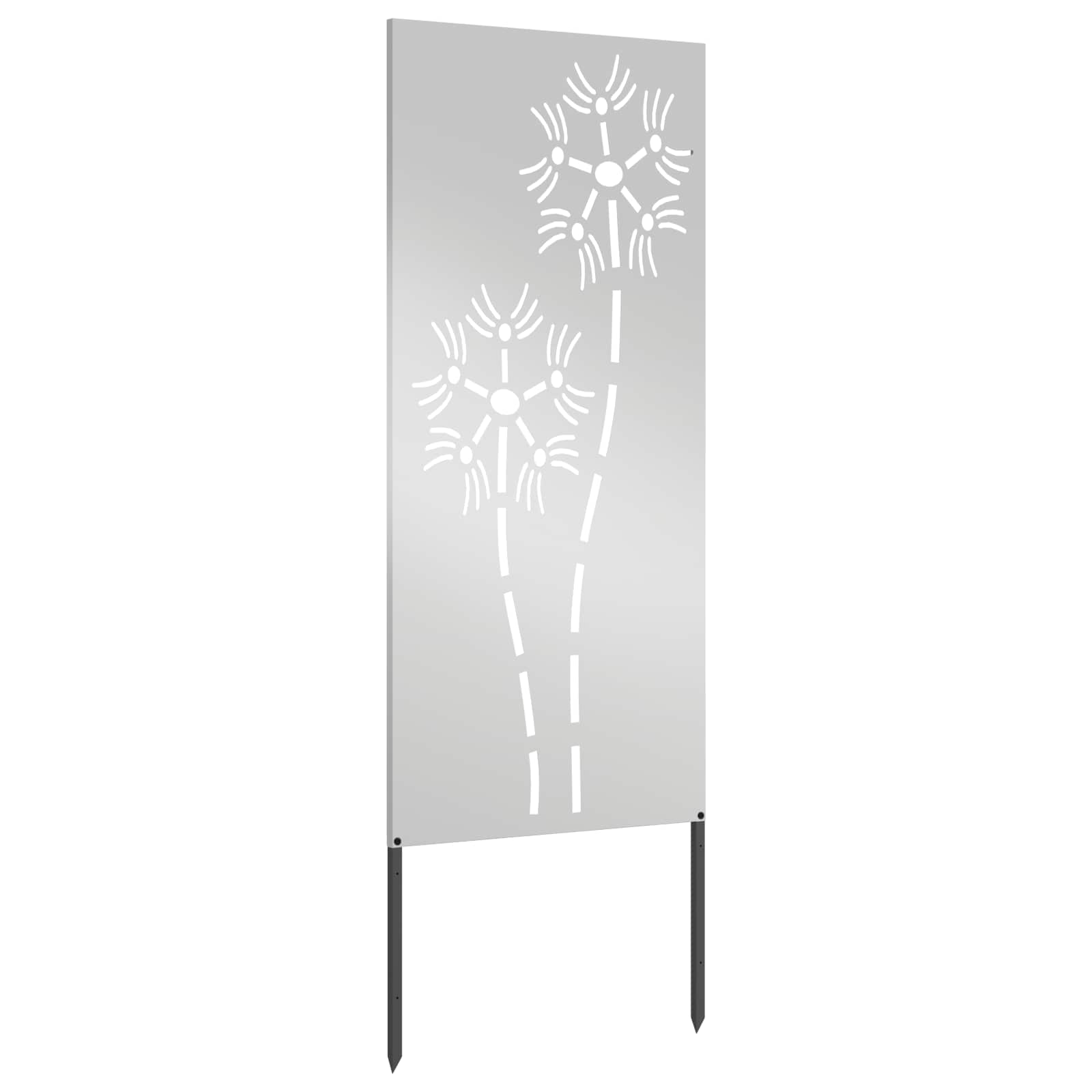 Garten Sichtschutz-Leinwand Silber 50 x 140 cm Verzinkter Stahl