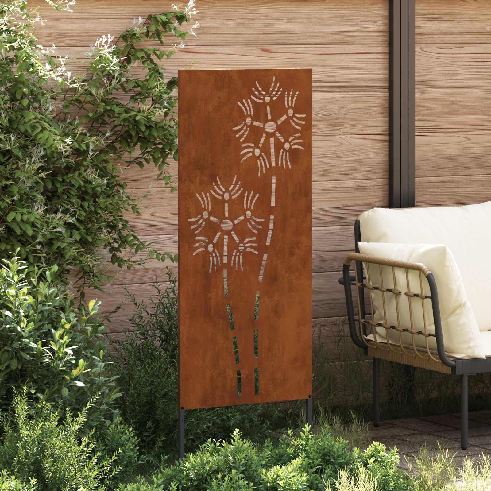 Garten Sichtschutz-Leinwand Rostig 50 x 140 cm Wetterfeststahl