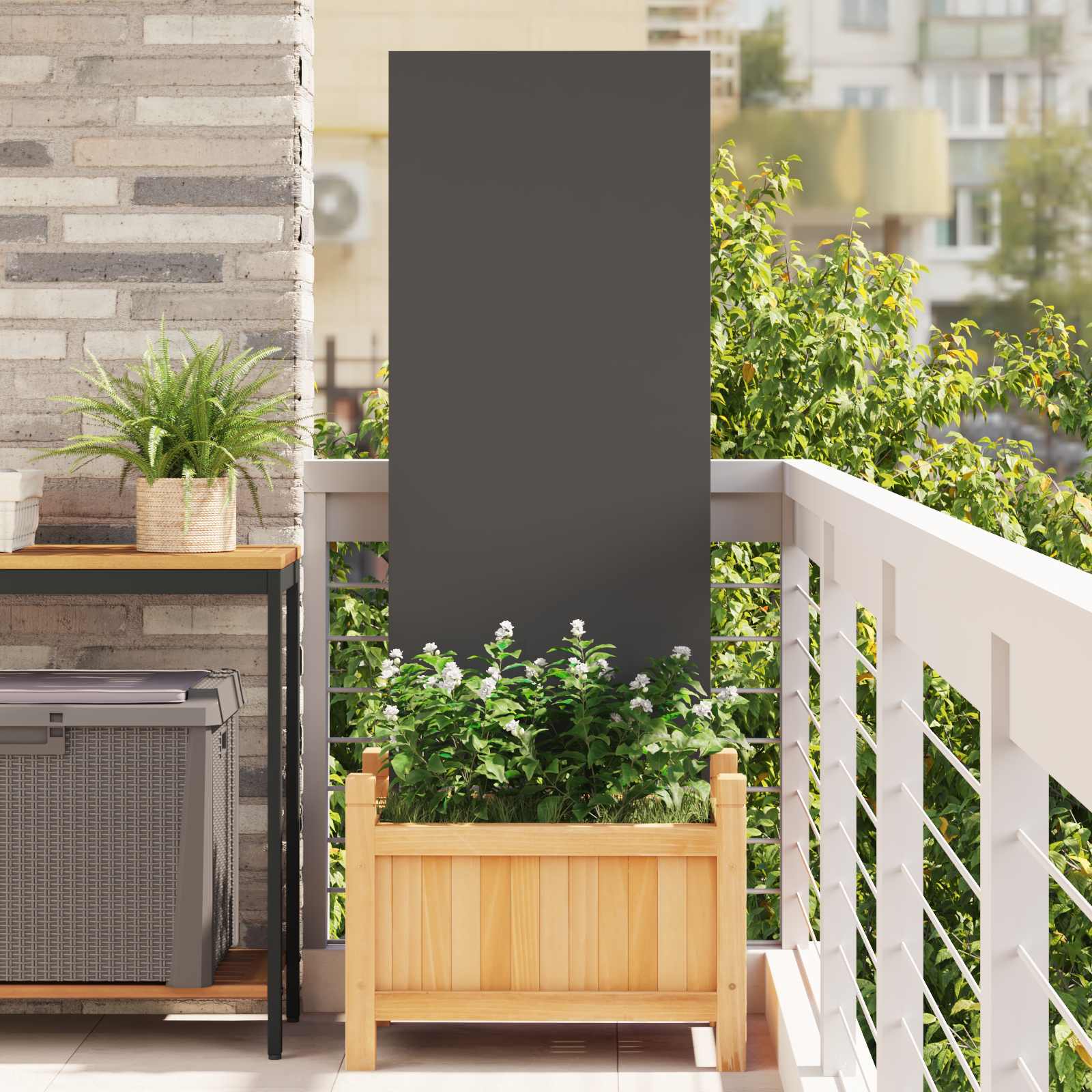 Garten Sichtschutz-Leinwand Schwarz 50 x 140 cm