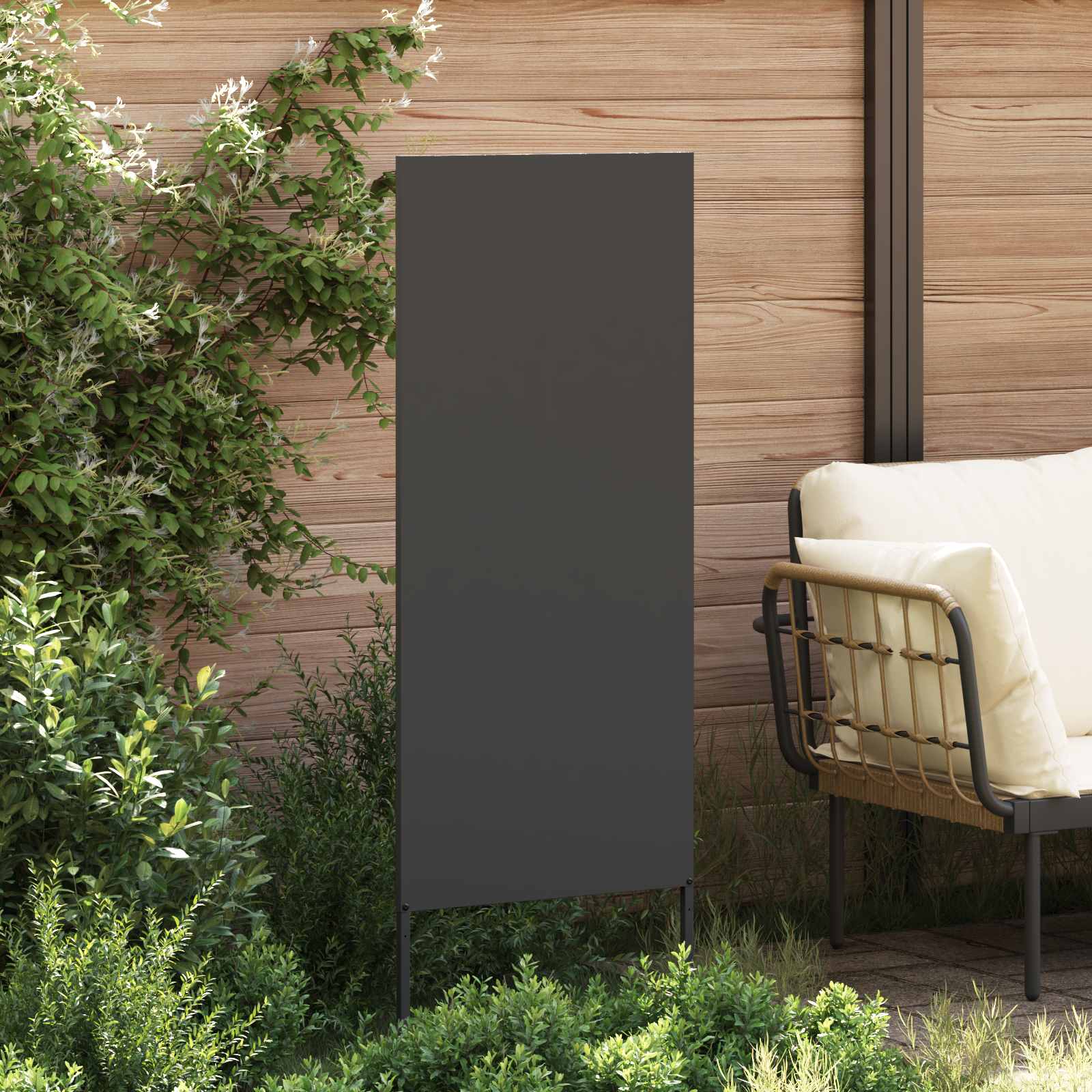 Garten Sichtschutz-Leinwand Schwarz 50 x 140 cm
