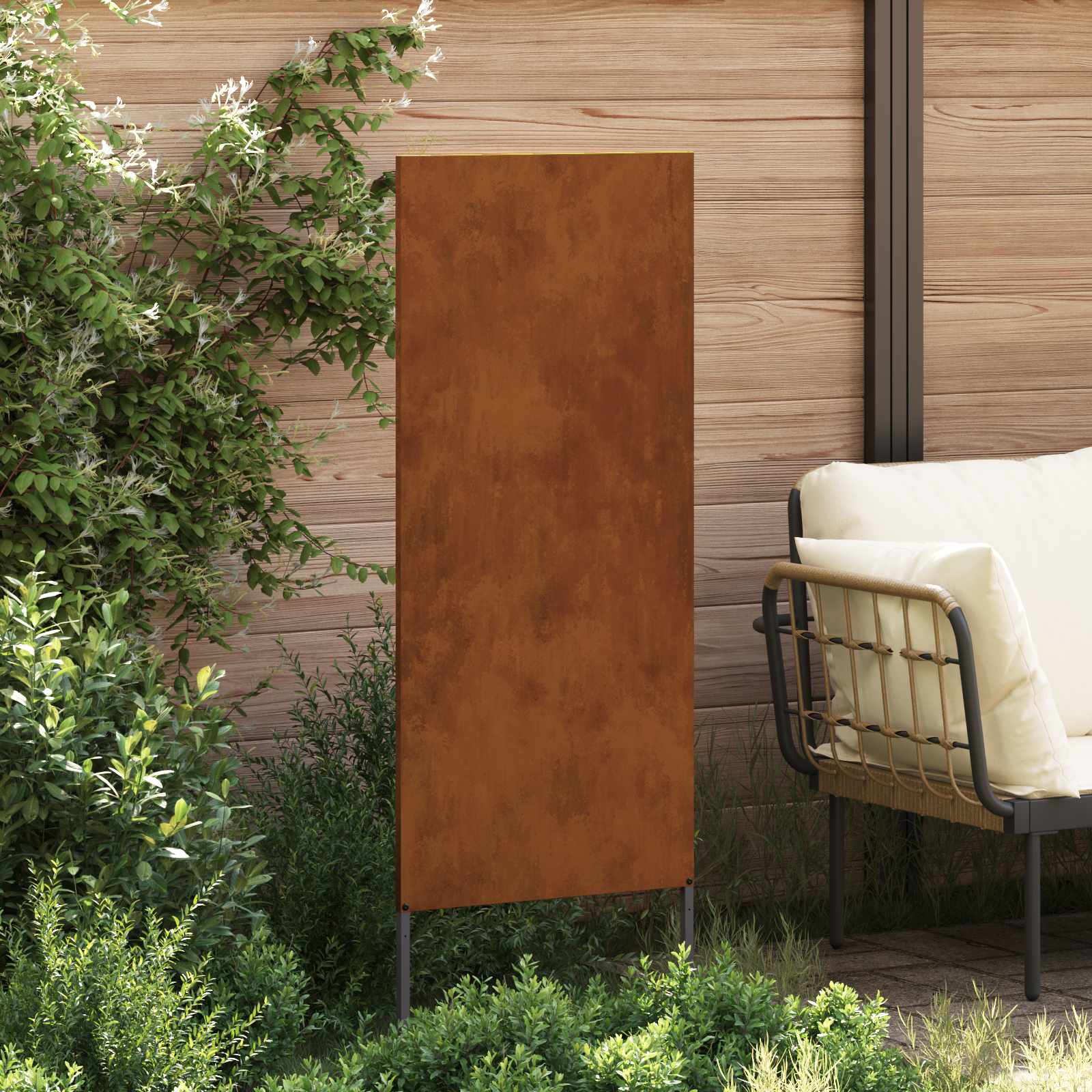 Garten Sichtschutz-Leinwand Rostig 50 x 140 cm Wetterfeststahl