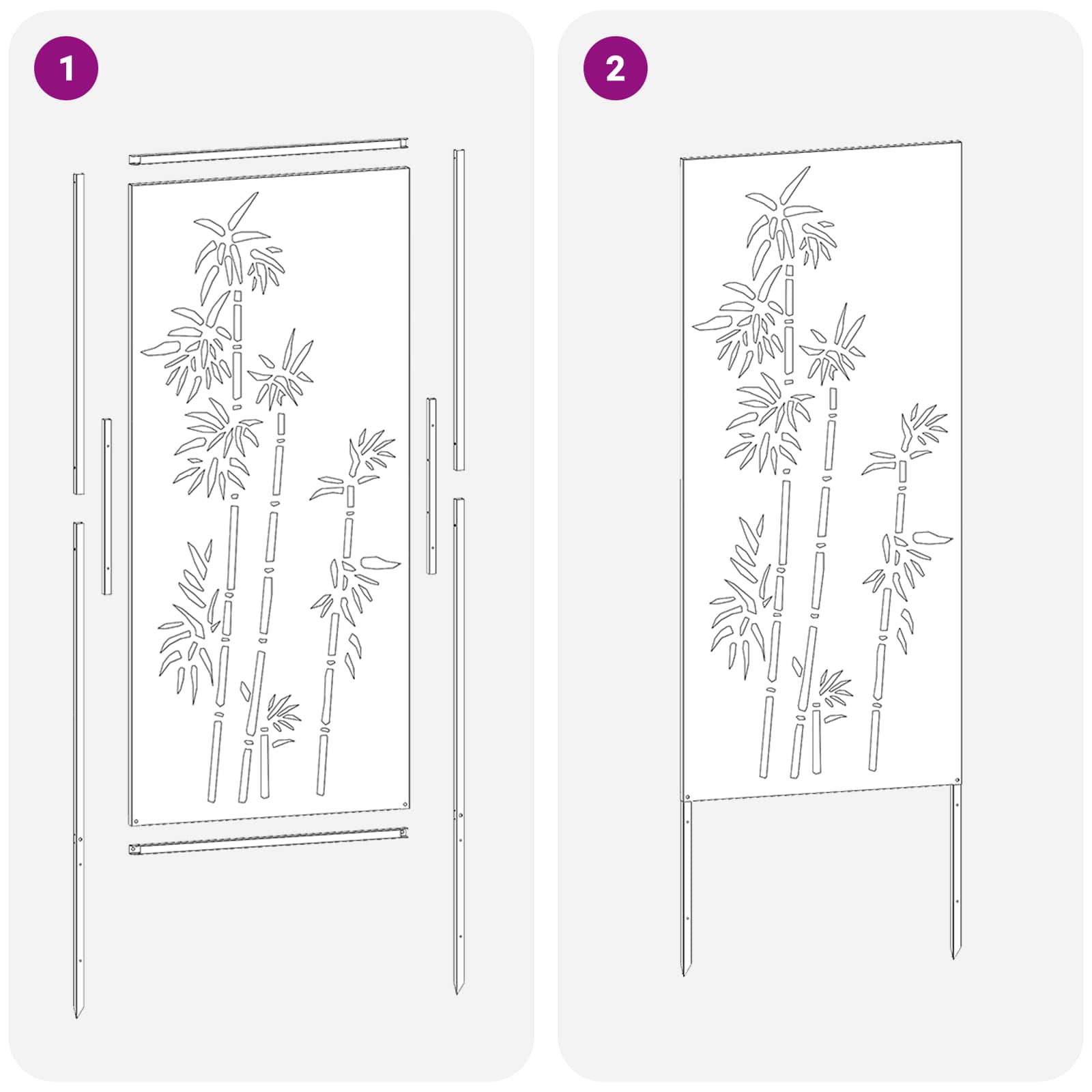 Garten Sichtschutz-Leinwand Floral Weiß 50 x 140 cm