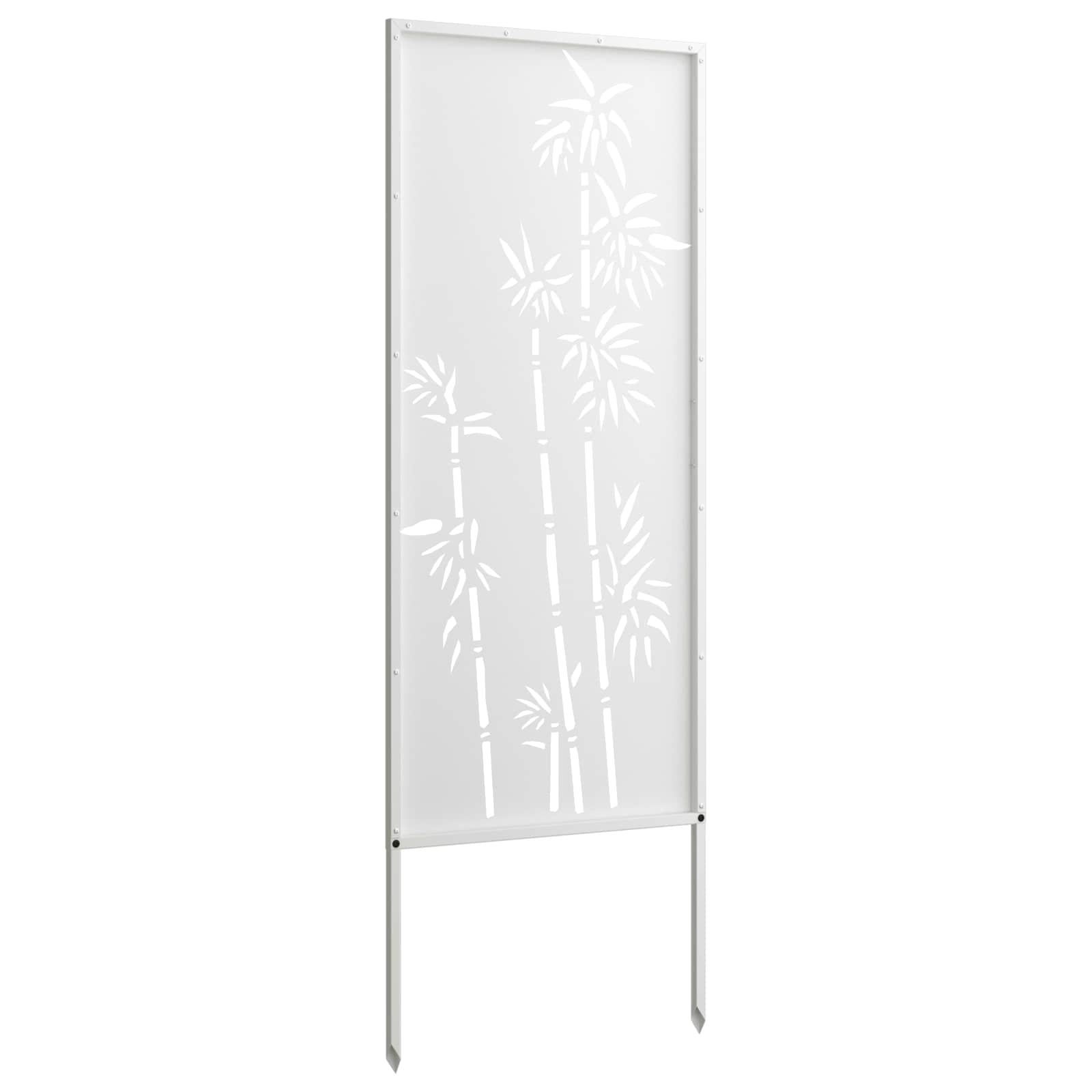 Garten Sichtschutz-Leinwand Floral Weiß 50 x 140 cm