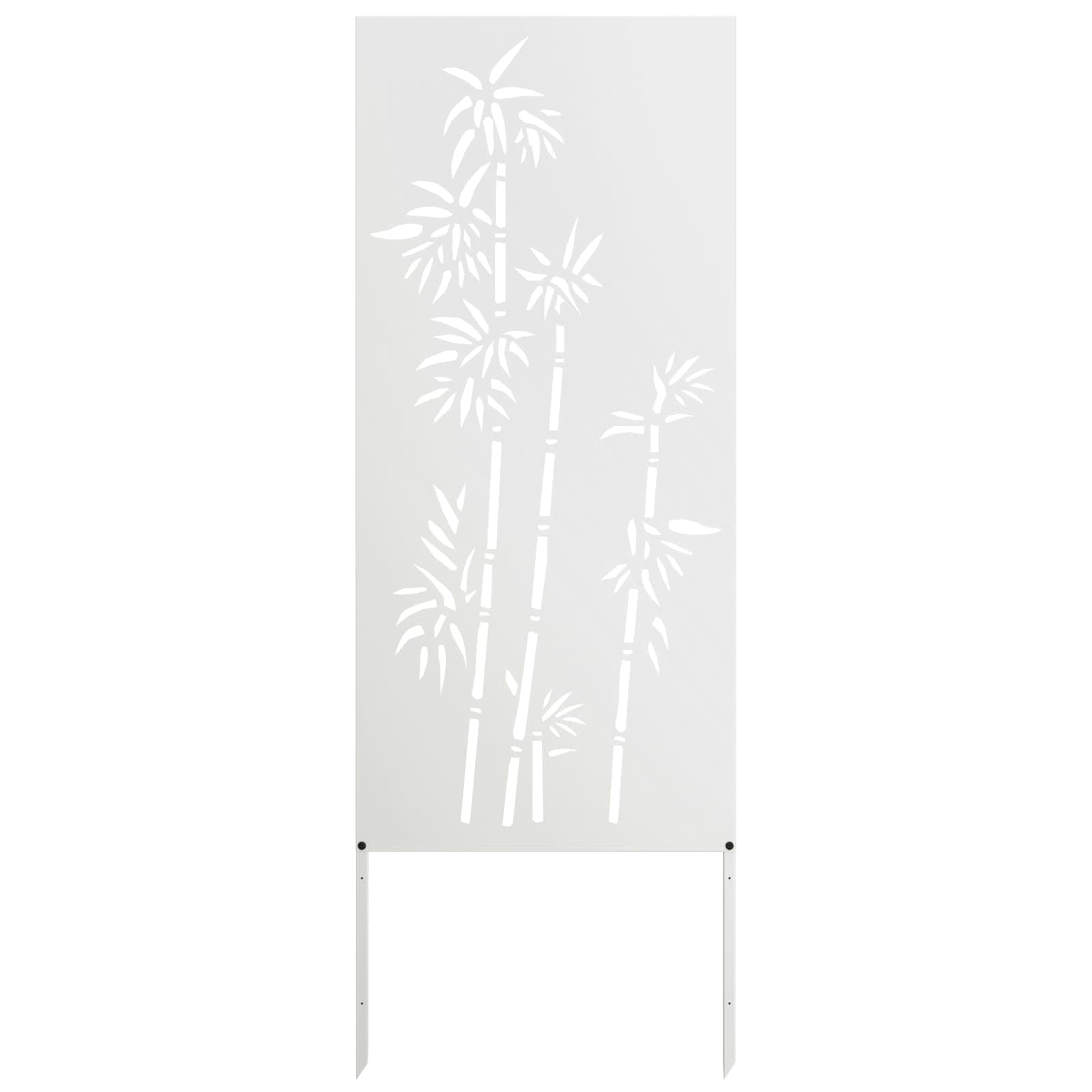 Garten Sichtschutz-Leinwand Floral Weiß 50 x 140 cm