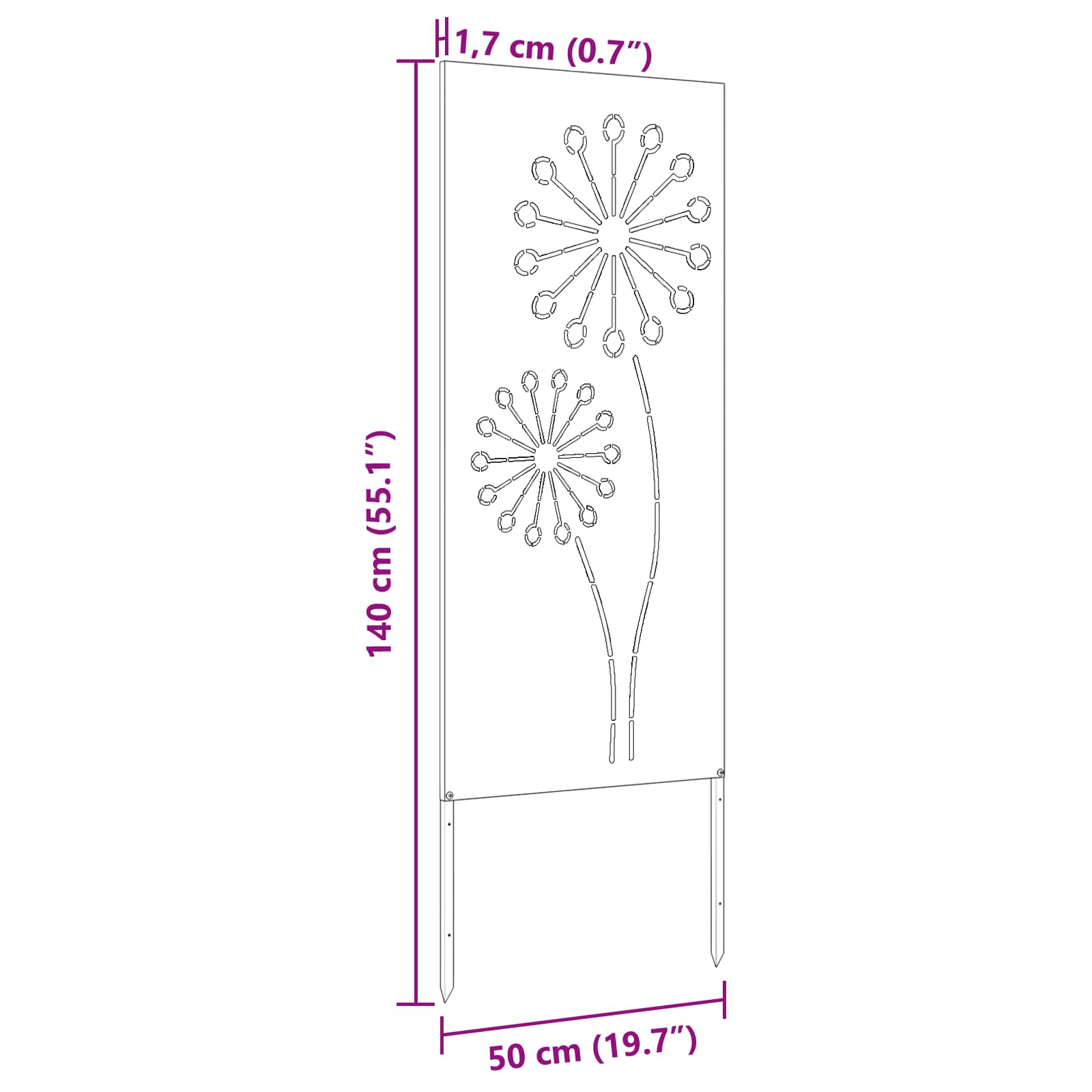 Garten Sichtschutz-Leinwand Schwarz 50 x 140 cm