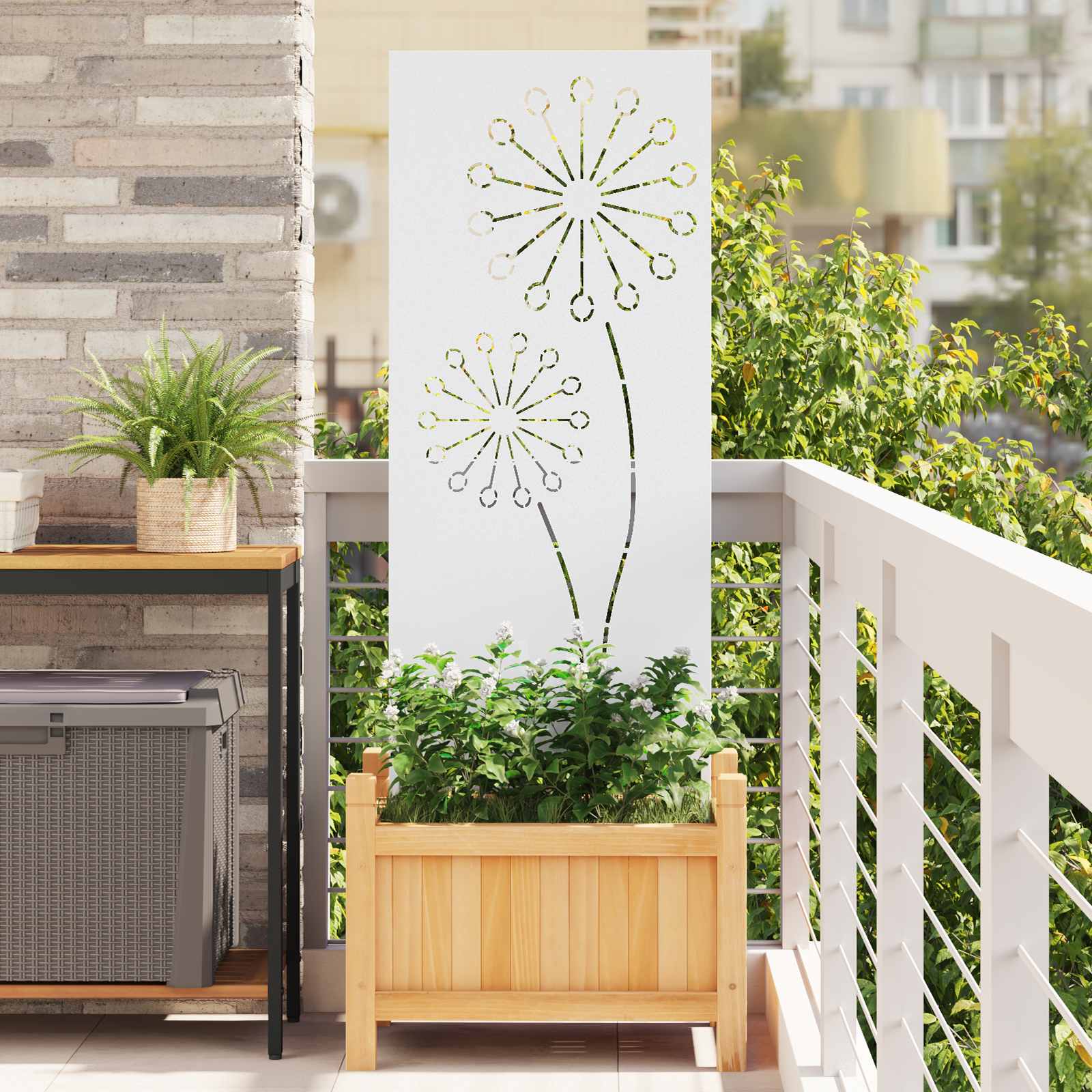 Garten Sichtschutz-Leinwand Weiß 50 x 140 cm