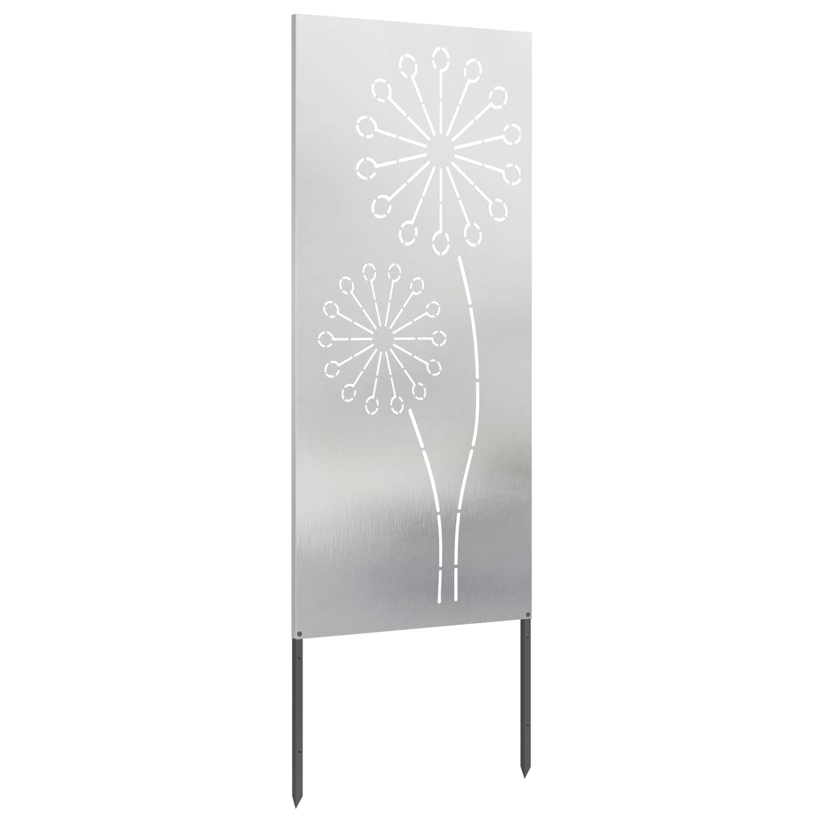 Garten Sichtschutz-Leinwand Silber 50 x 140 cm Edelstahl