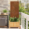 Garten Sichtschutz-Leinwand Rostig 50 x 140 cm Wetterfeststahl