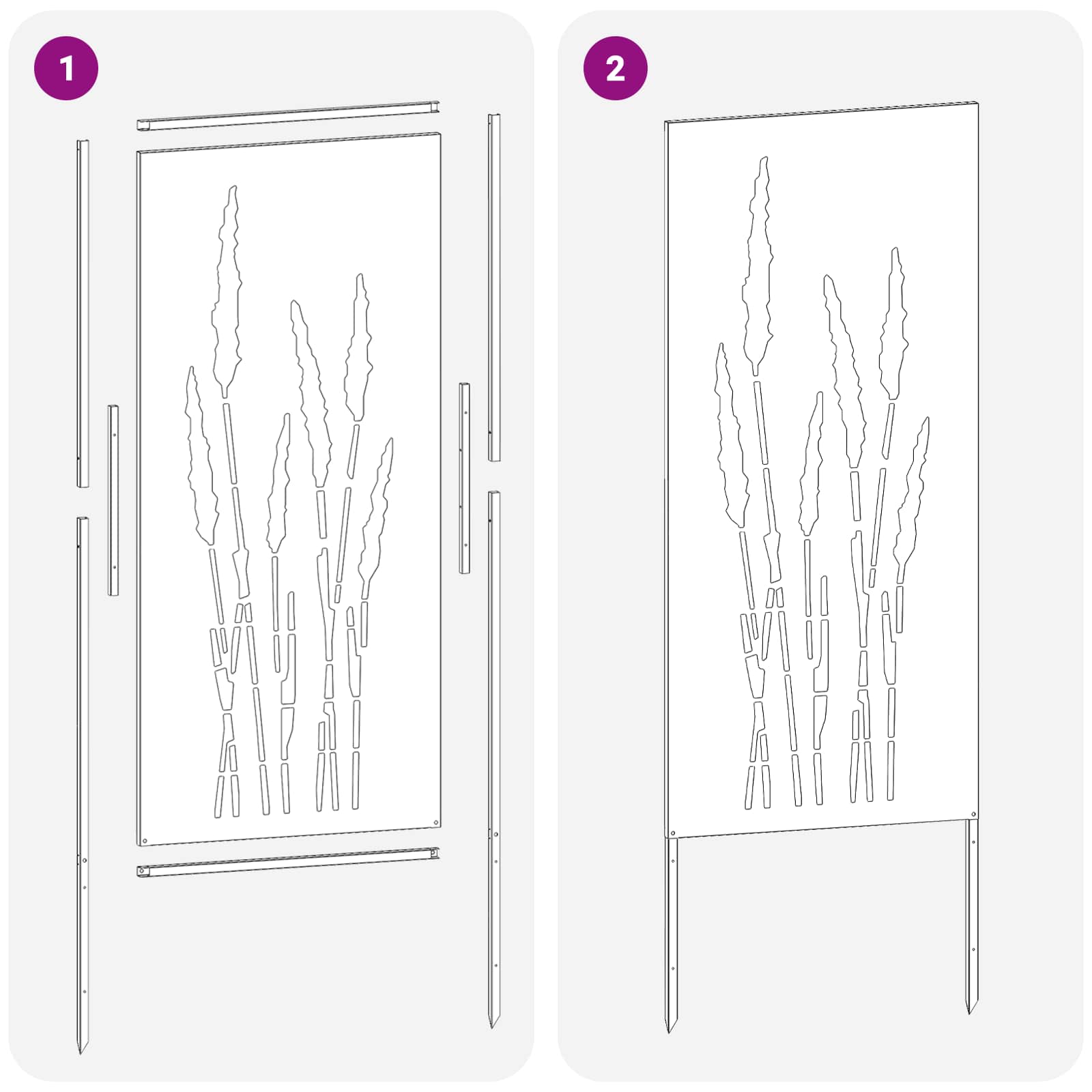 Garten Sichtschutz-Leinwand Floral Weiß 50 x 140 cm