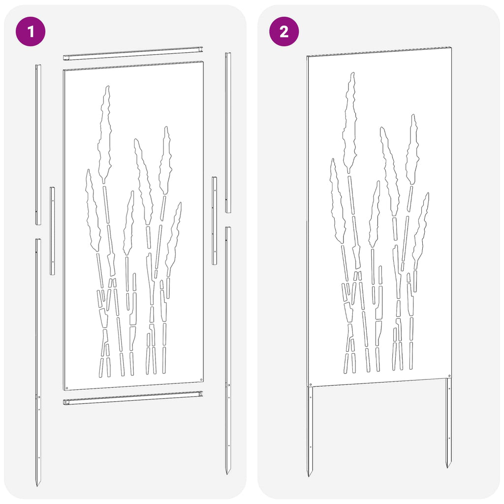 Garten Sichtschutz-Leinwand Floral Anthrazit 50 x 140 cm