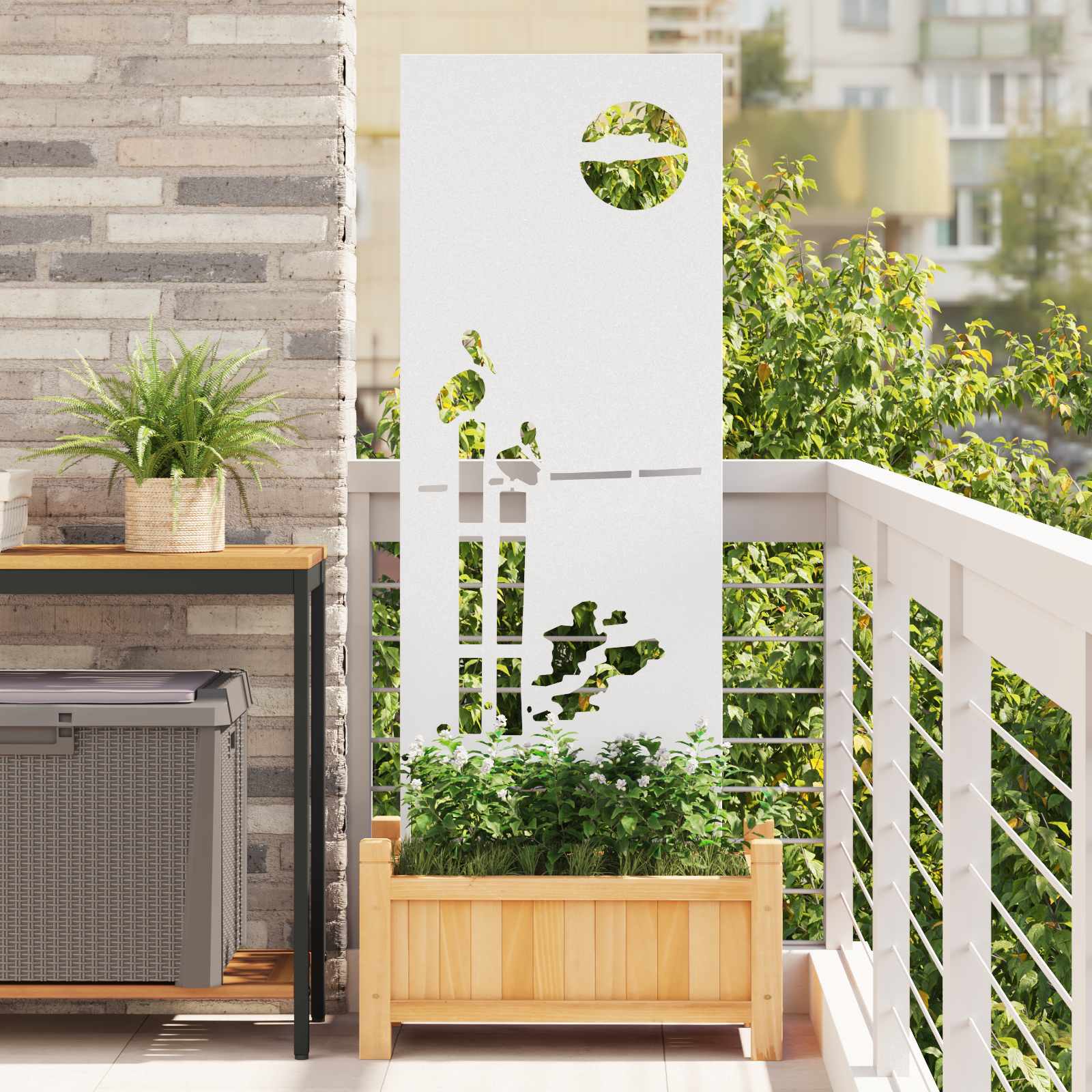 Garten Sichtschutz-Leinwand Weiß 50 x 140 cm