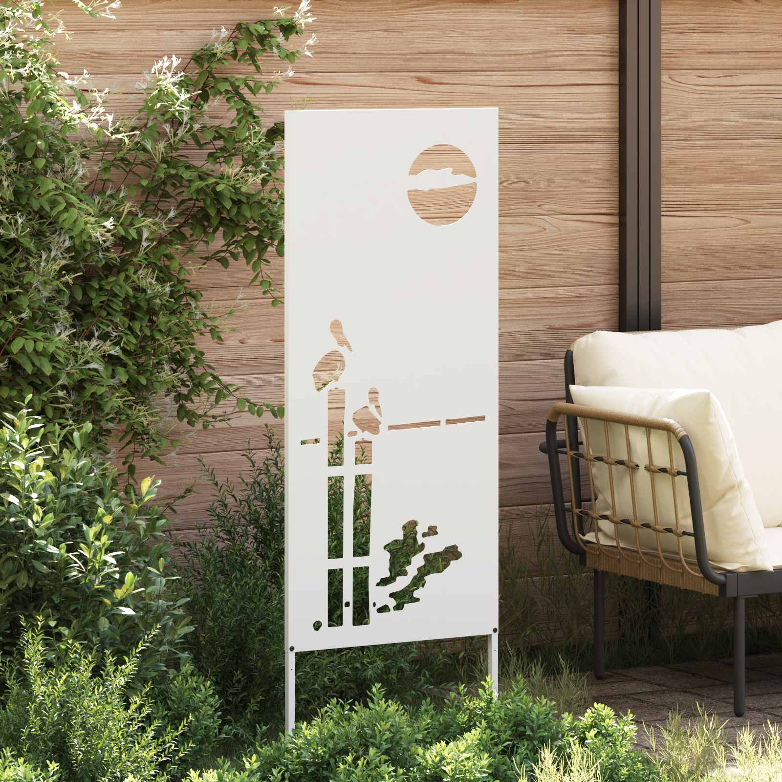 Garten Sichtschutz-Leinwand Weiß 50 x 140 cm