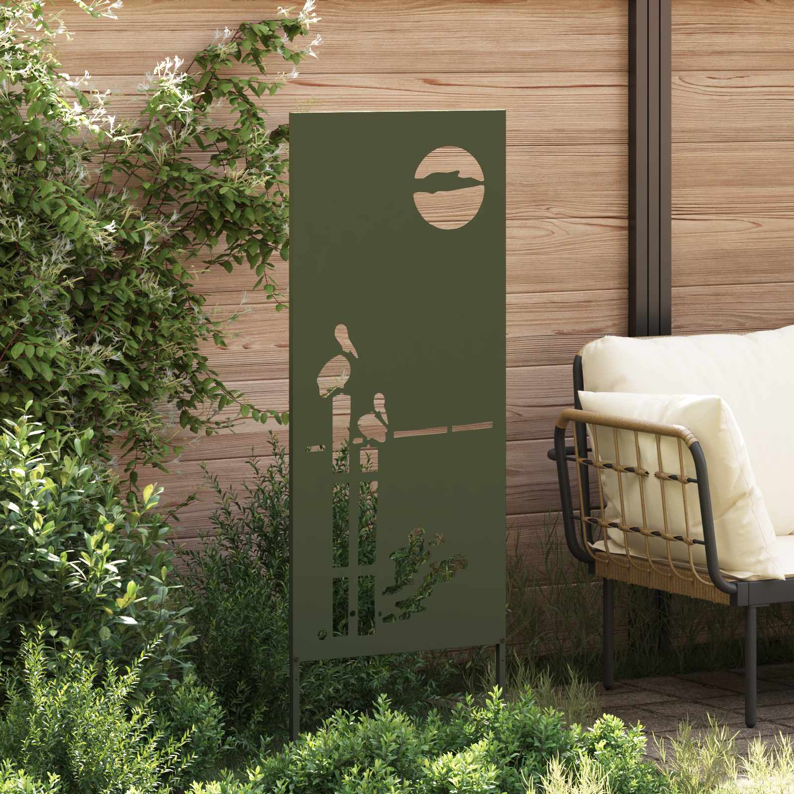 Garten Sichtschutz-Leinwand Olivgrün 50 x 140 cm