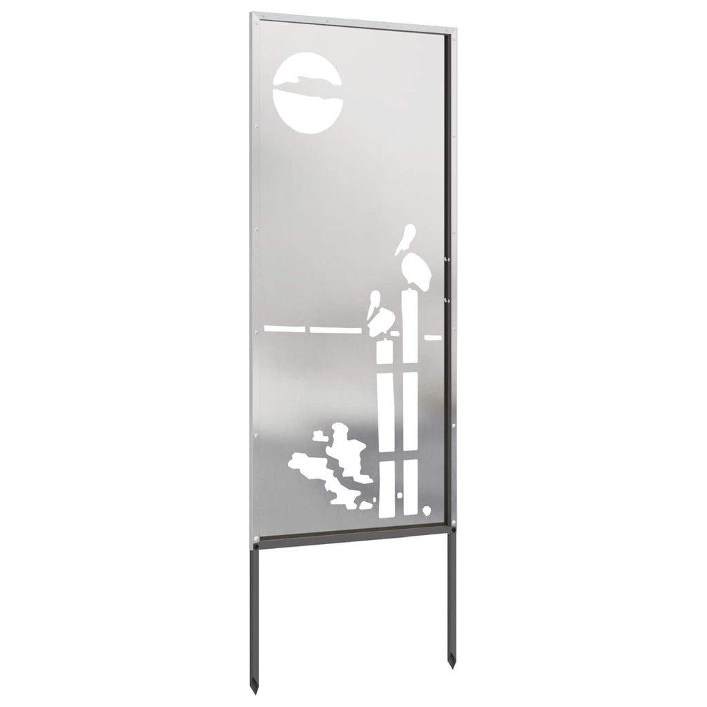 Garten Sichtschutz-Leinwand Silber 50 x 140 cm Edelstahl