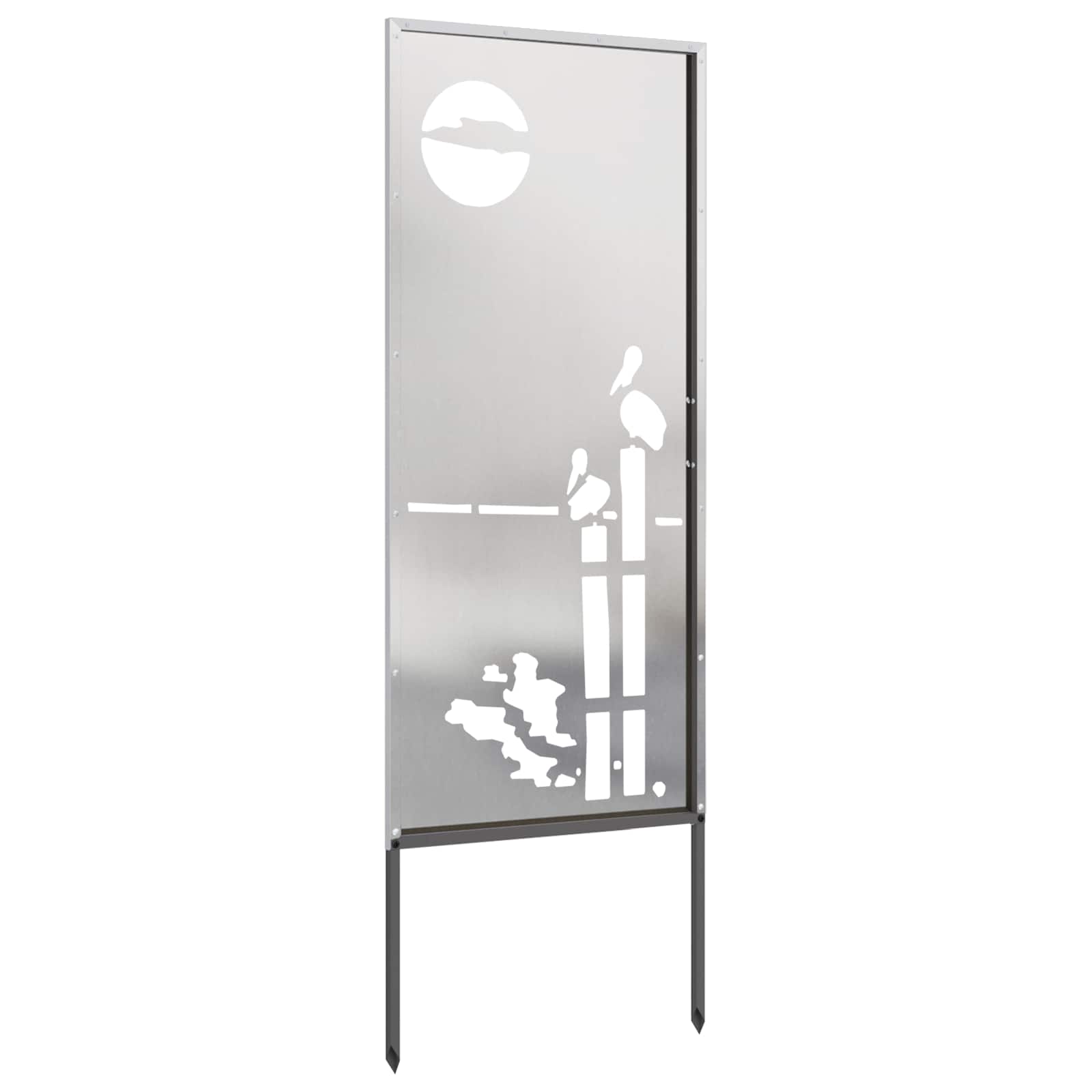 Garten Sichtschutz-Leinwand Silber 50 x 140 cm Edelstahl
