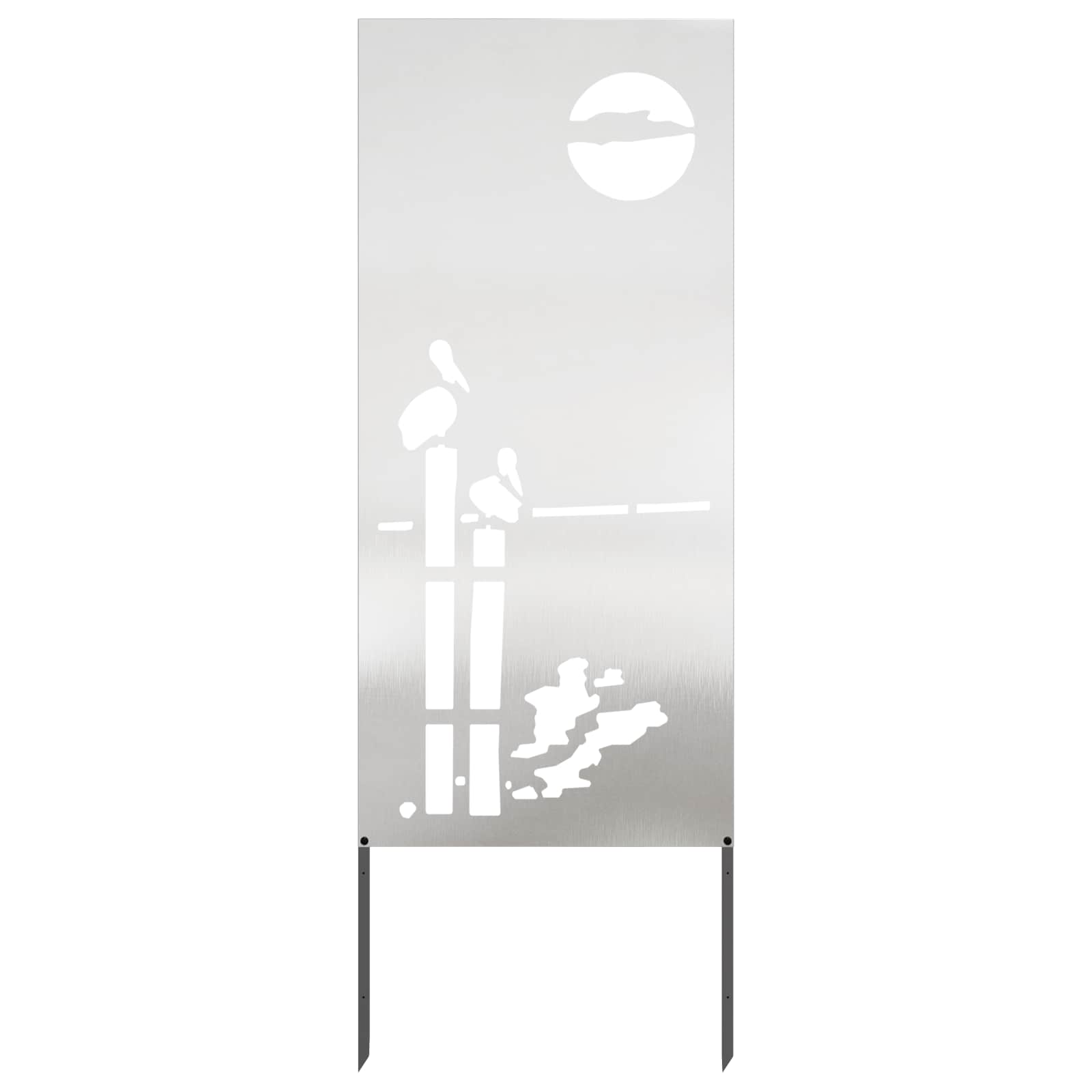 Garten Sichtschutz-Leinwand Silber 50 x 140 cm Edelstahl