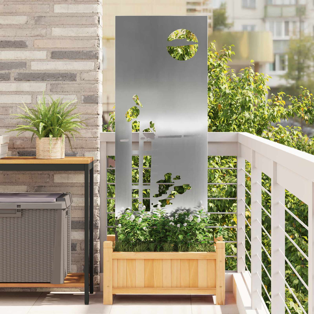 Garten Sichtschutz-Leinwand Silber 50 x 140 cm Verzinkter Stahl