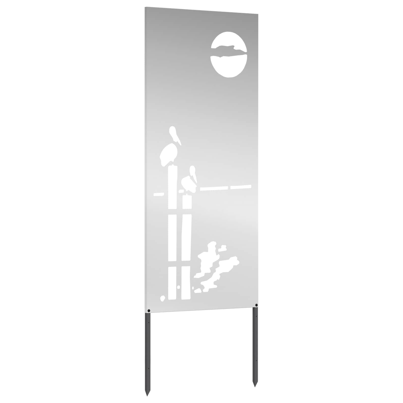 Garten Sichtschutz-Leinwand Silber 50 x 140 cm Verzinkter Stahl