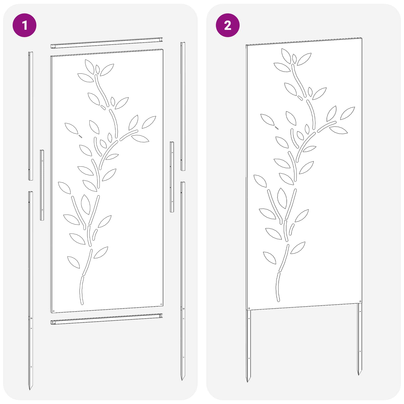 Garten Sichtschutz-Leinwand Floral Weiß 50 x 140 cm