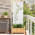 Garten Sichtschutz-Leinwand Floral Weiß 50 x 140 cm
