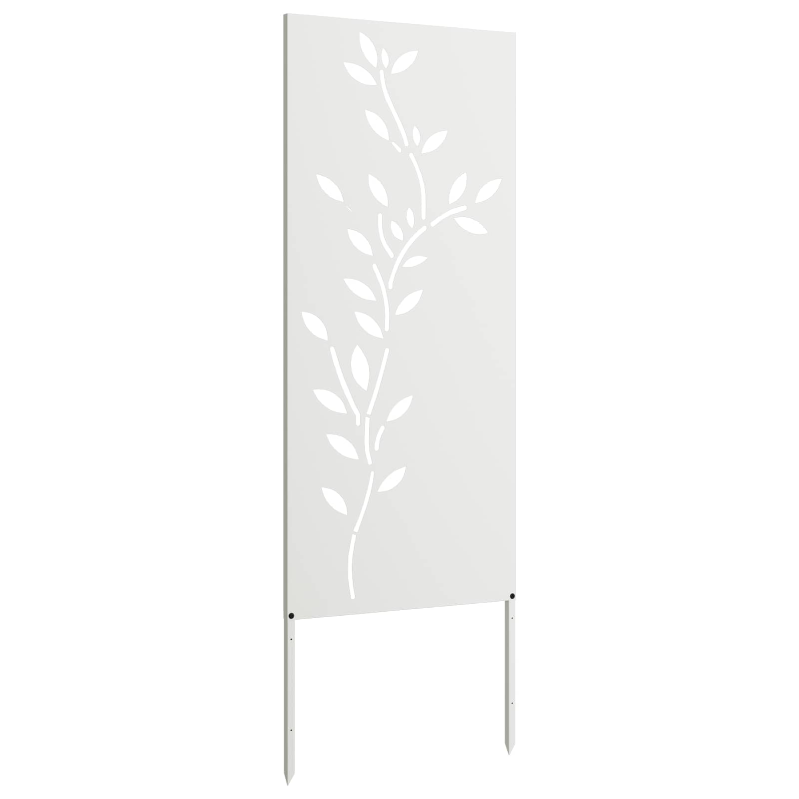 Garten Sichtschutz-Leinwand Floral Weiß 50 x 140 cm