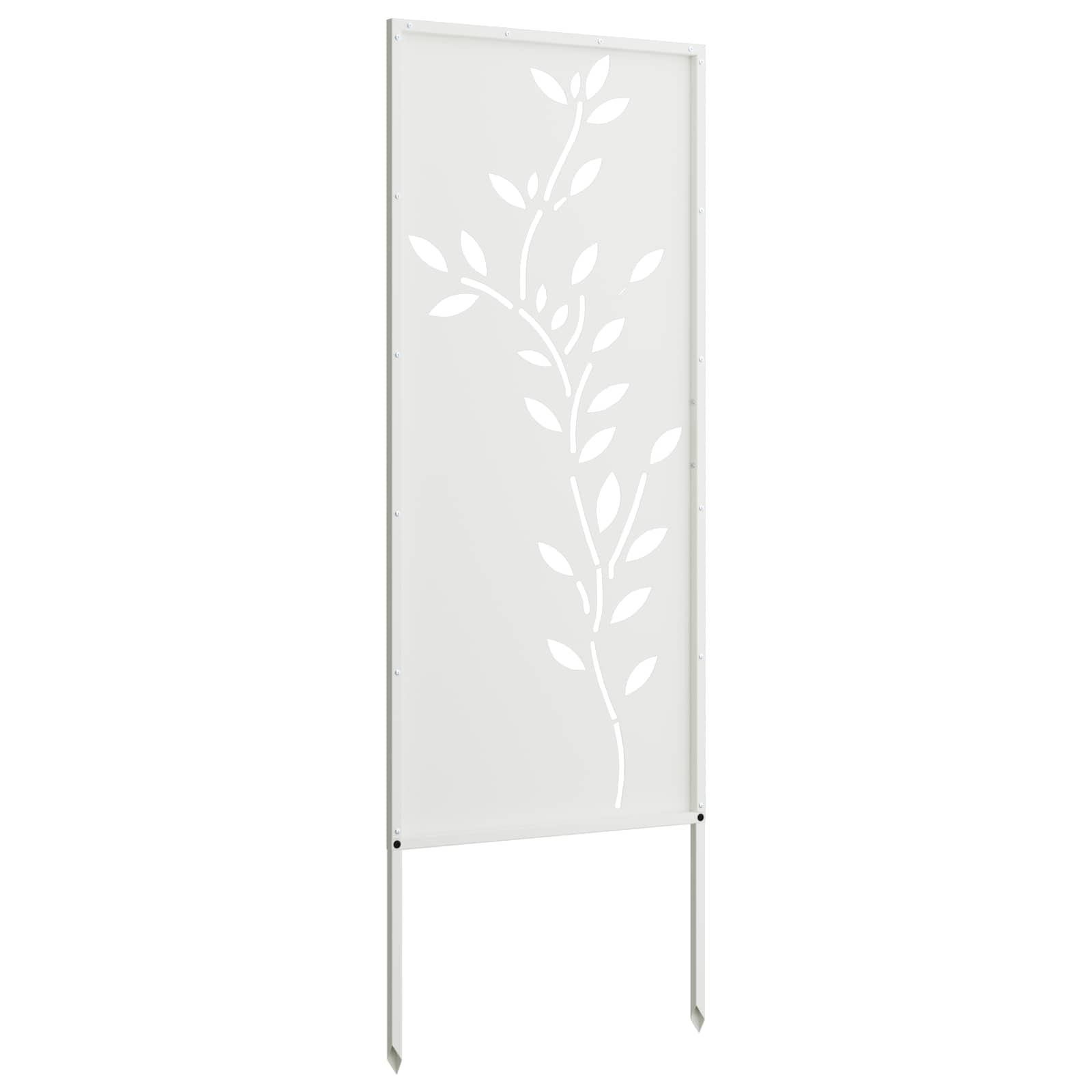 Garten Sichtschutz-Leinwand Floral Weiß 50 x 140 cm