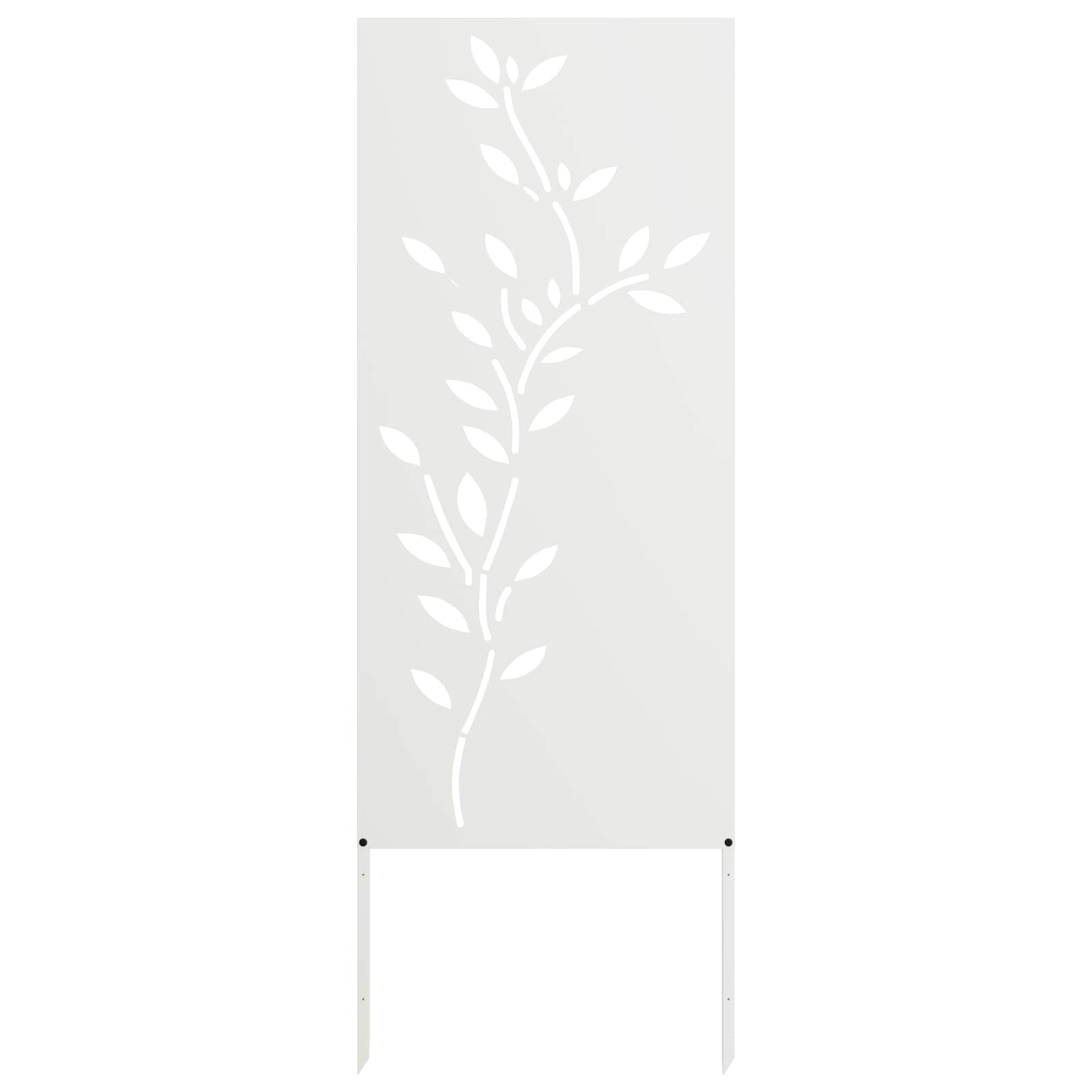 Garten Sichtschutz-Leinwand Floral Weiß 50 x 140 cm