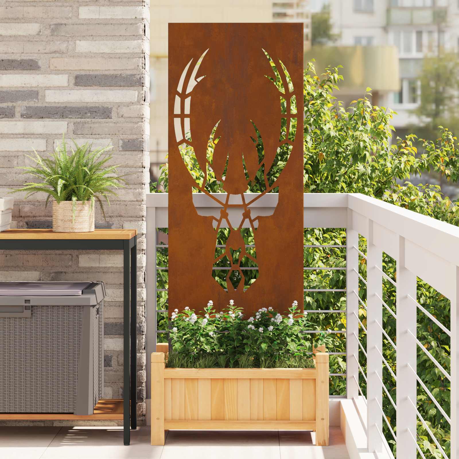 Garten Sichtschutz-Leinwand Rostig 50 x 140 cm Wetterfeststahl