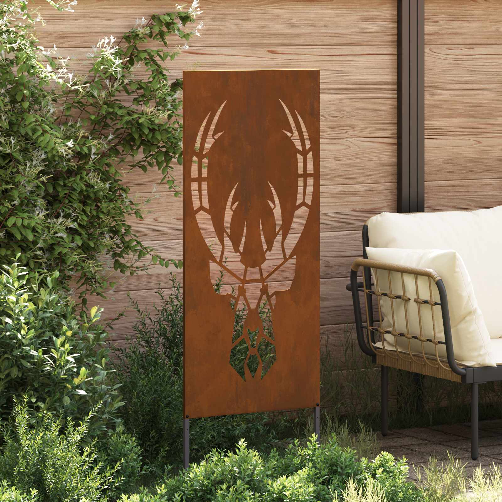 Garten Sichtschutz-Leinwand Rostig 50 x 140 cm Wetterfeststahl