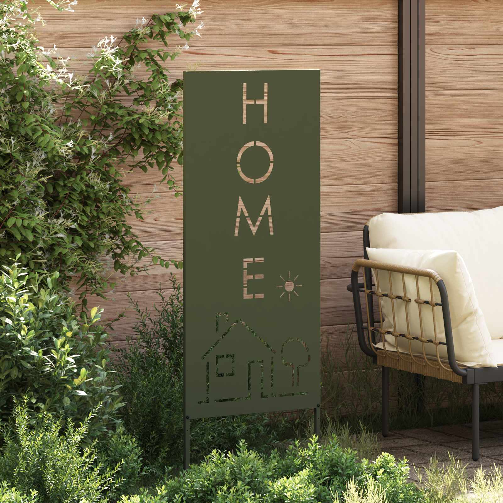 Garten Sichtschutz-Leinwand Olivgrün 50 x 140 cm