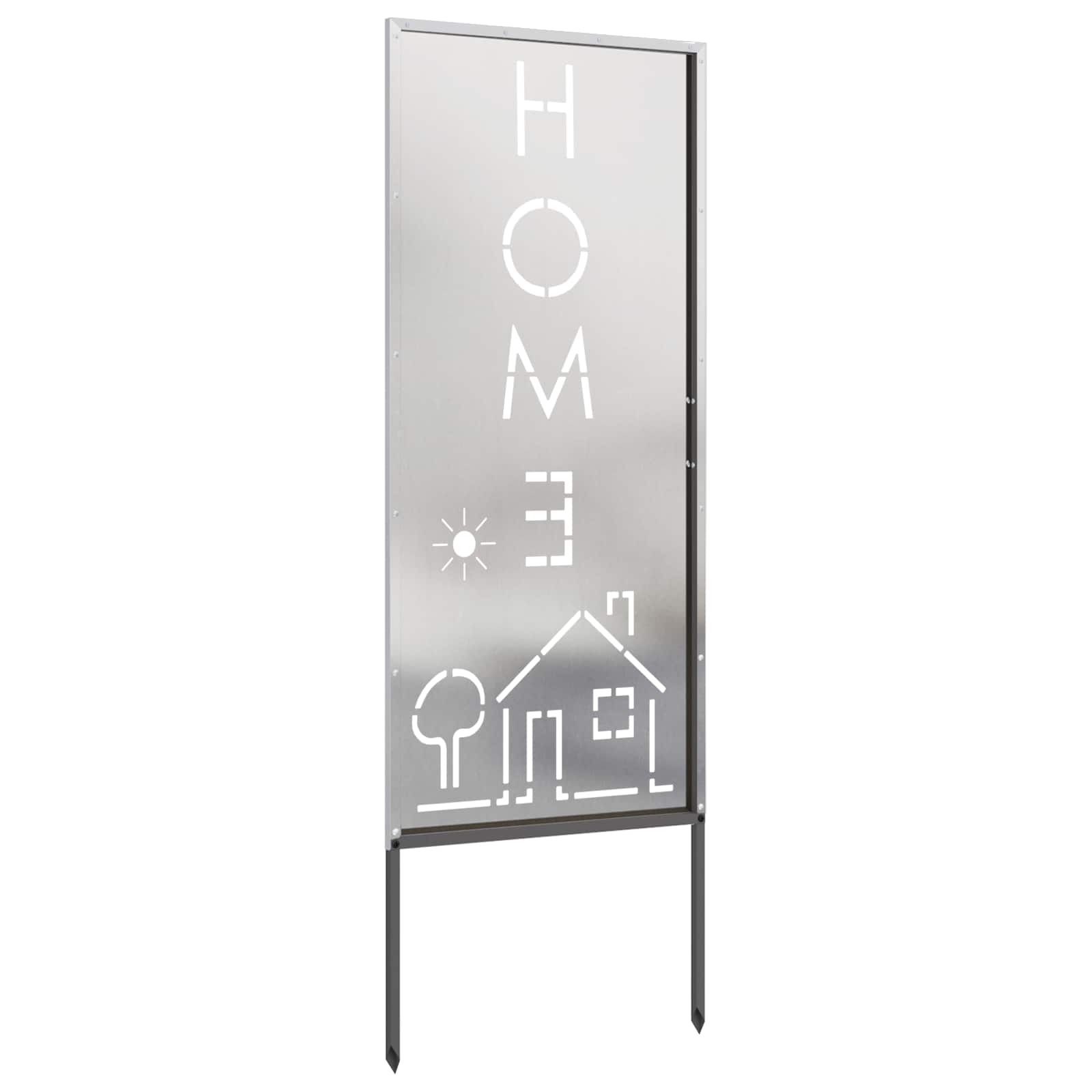 Garten Sichtschutz-Leinwand Silber 50 x 140 cm Edelstahl
