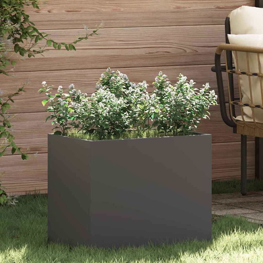 Garten-Pflanzgefäß Schwarz 50 x 32 x 40 cm Kaltgewalzter Stahl