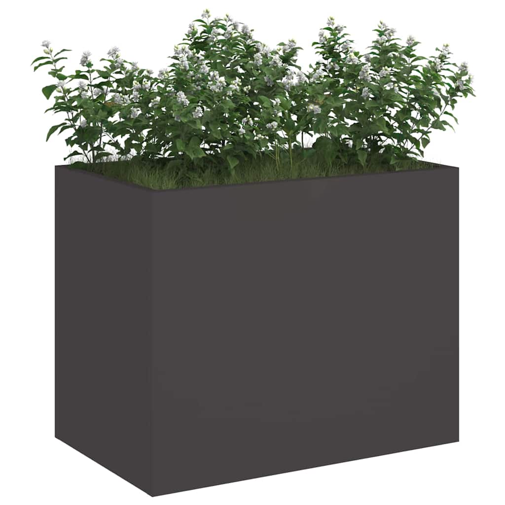 Garten-Pflanzgefäß Schwarz 50 x 32 x 40 cm Kaltgewalzter Stahl
