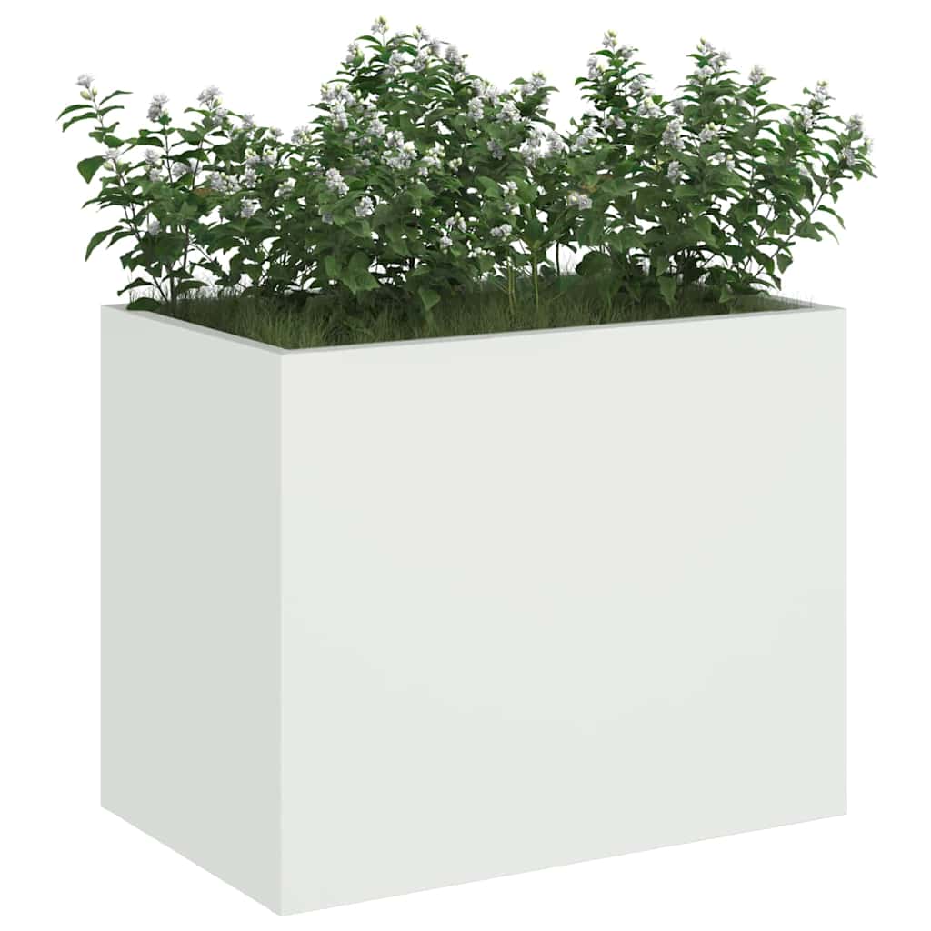 Garten-Pflanzgefäß Weiß 50 x 32 x 40 cm Kaltgewalzter Stahl