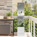 Garten Sichtschutz-Leinwand Silber 32 x 150 cm Edelstahl