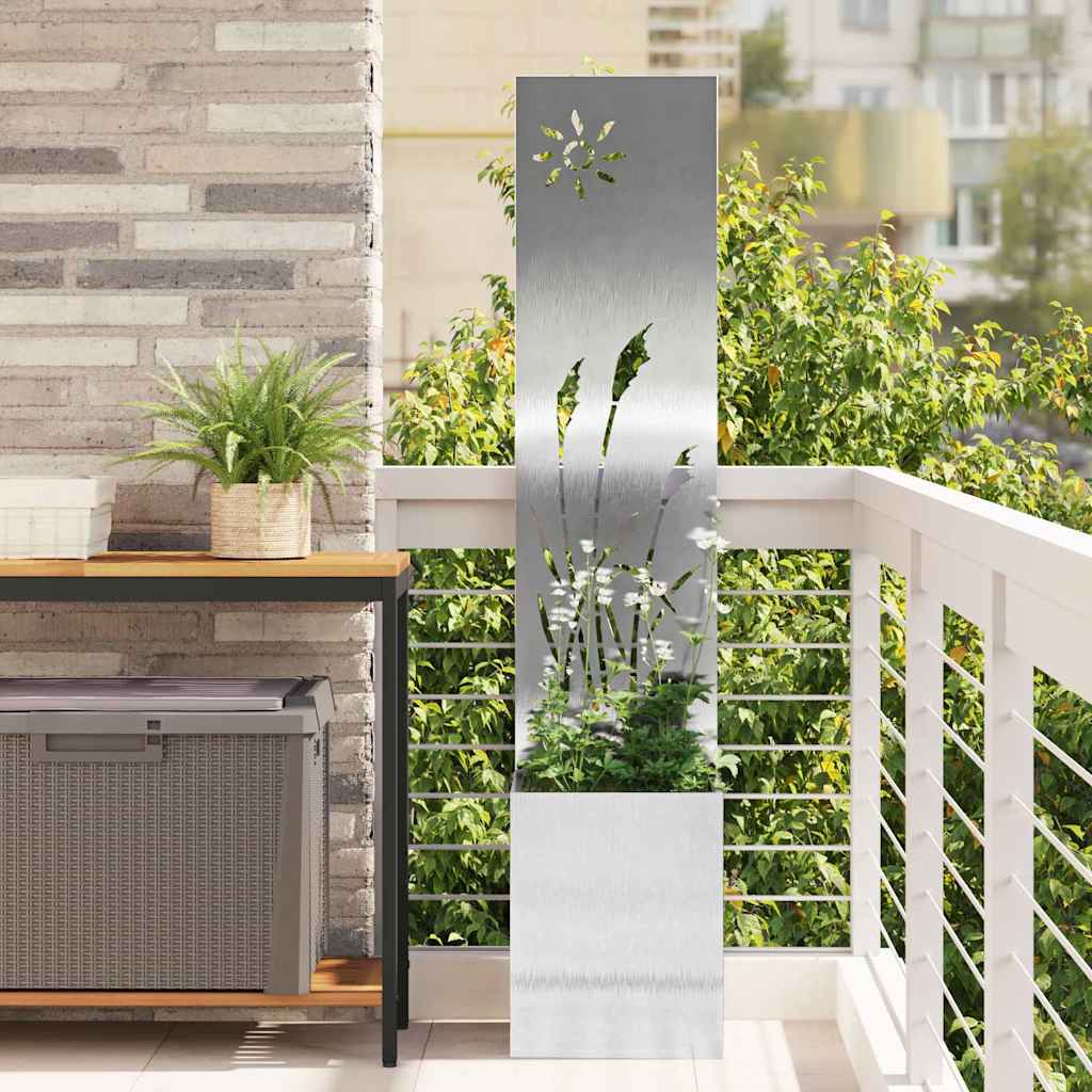 Garten Sichtschutz-Leinwand Silber 32 x 150 cm Edelstahl
