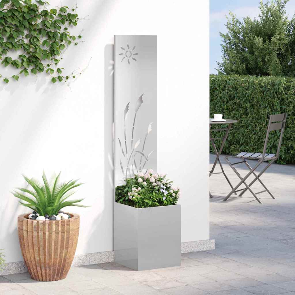 Garten Sichtschutz-Leinwand Silber 32 x 150 cm Edelstahl
