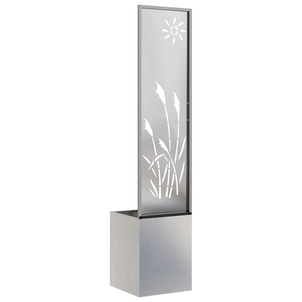 Garten Sichtschutz-Leinwand Silber 32 x 150 cm Edelstahl