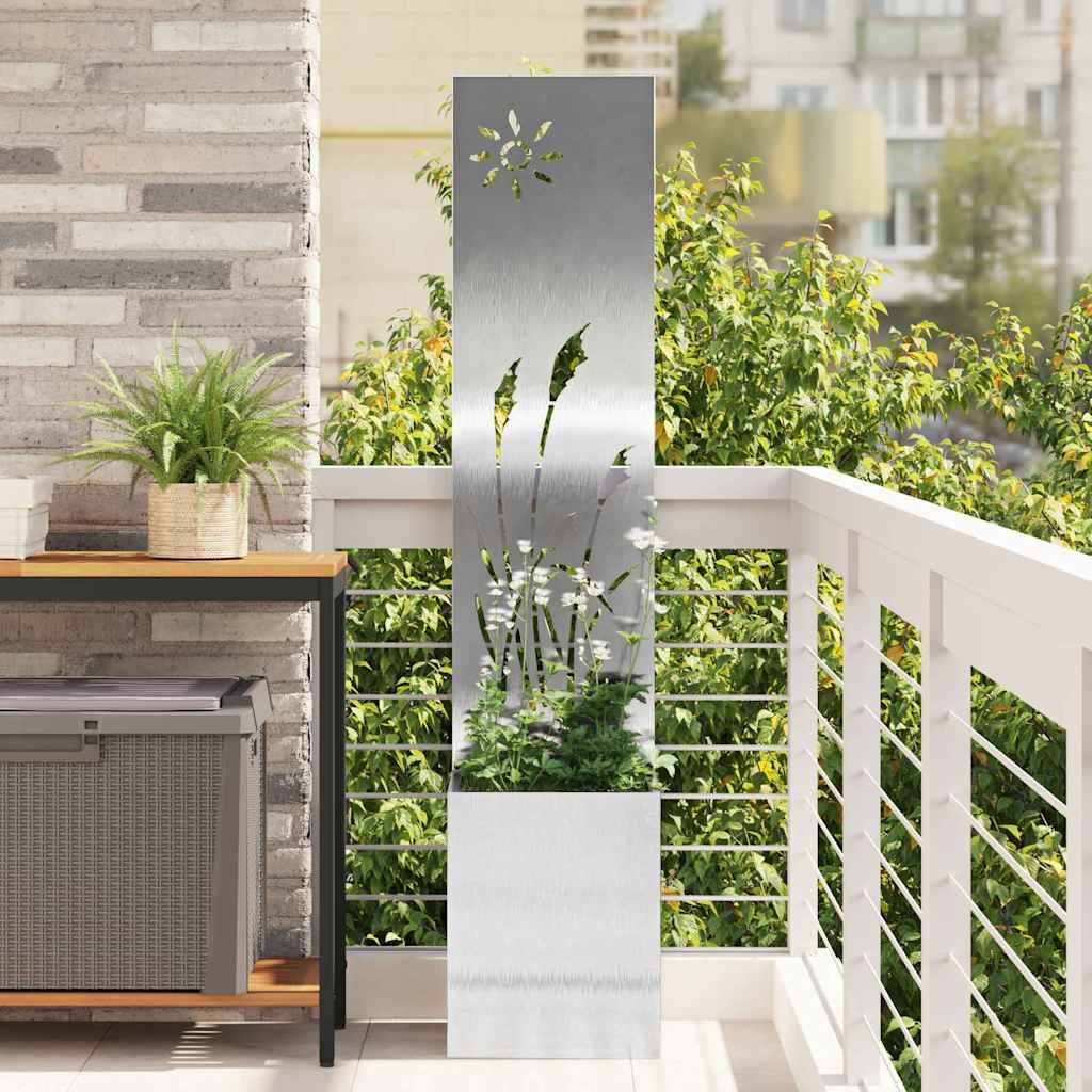 Garten Sichtschutz-Leinwand Silber 32 x 150 cm Verzinkter Stahl