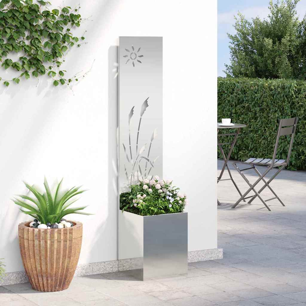 Garten Sichtschutz-Leinwand Silber 32 x 150 cm Verzinkter Stahl