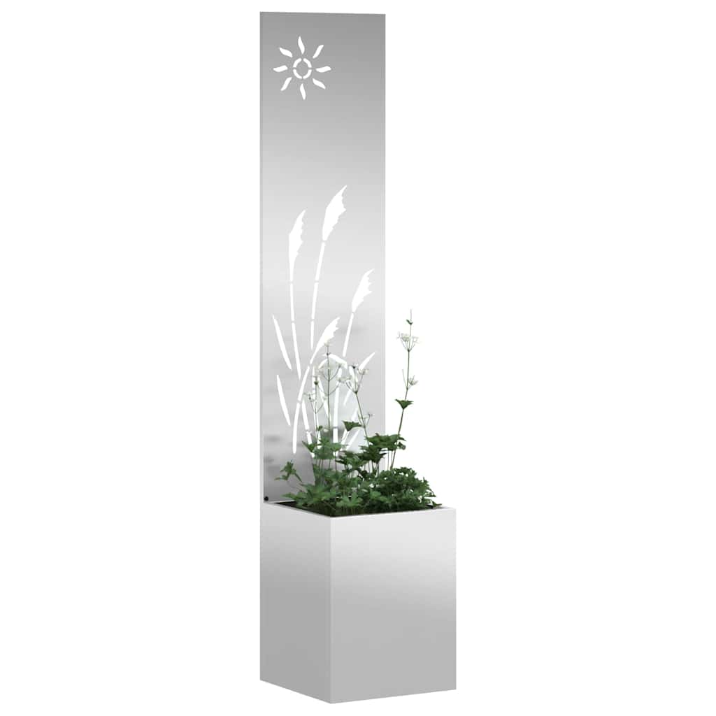 Garten Sichtschutz-Leinwand Silber 32 x 150 cm Verzinkter Stahl