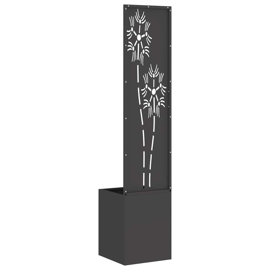 Garten Sichtschutz-Leinwand Floral Schwarz 32 x 150 cm