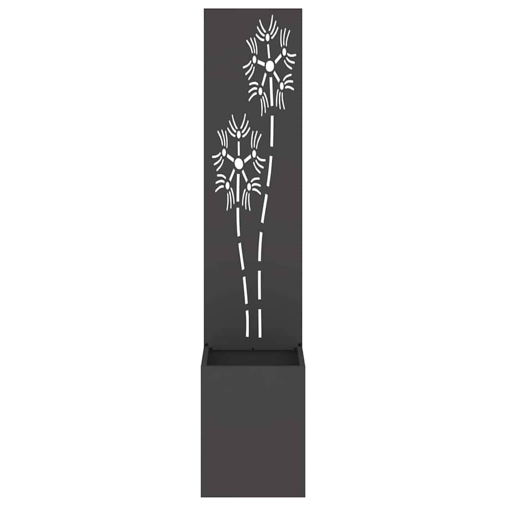 Garten Sichtschutz-Leinwand Floral Schwarz 32 x 150 cm